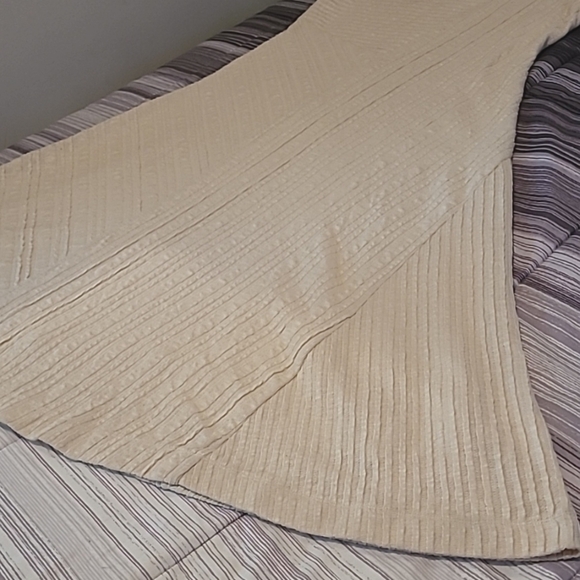 Anthropologie Sand Beige Textured A-line Sleeveless Midi Maxi Dress L Minimalist - Picture 16 of 16